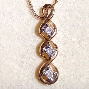 10k Gold Past Present & Future with Diamonds.